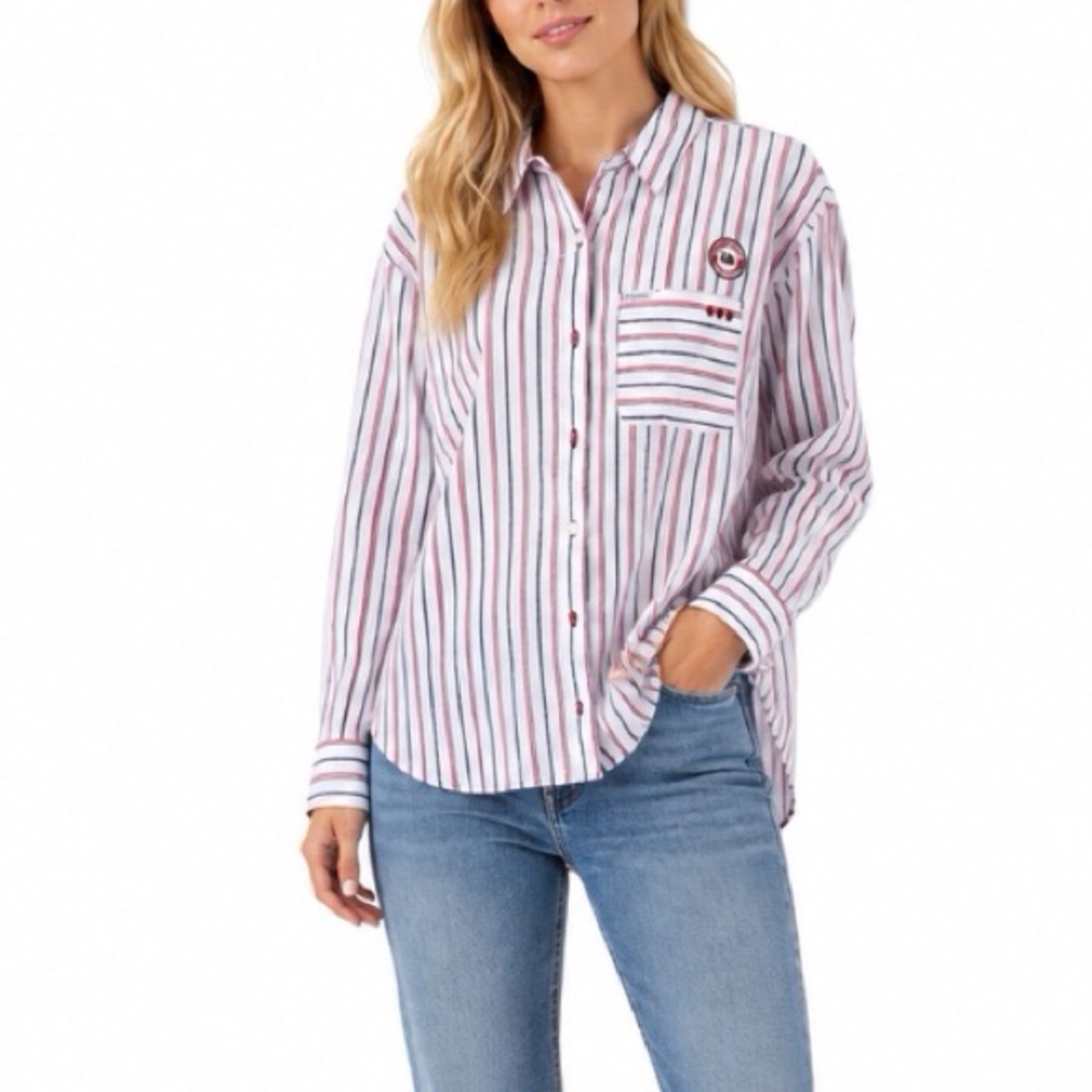 Columbia PFG South Carolina Gamecocks Sun Drifter Button Down Striped Shirt